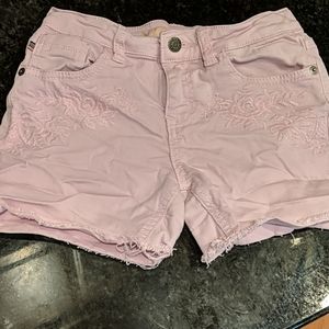 Girls pink denim shorts, size 10